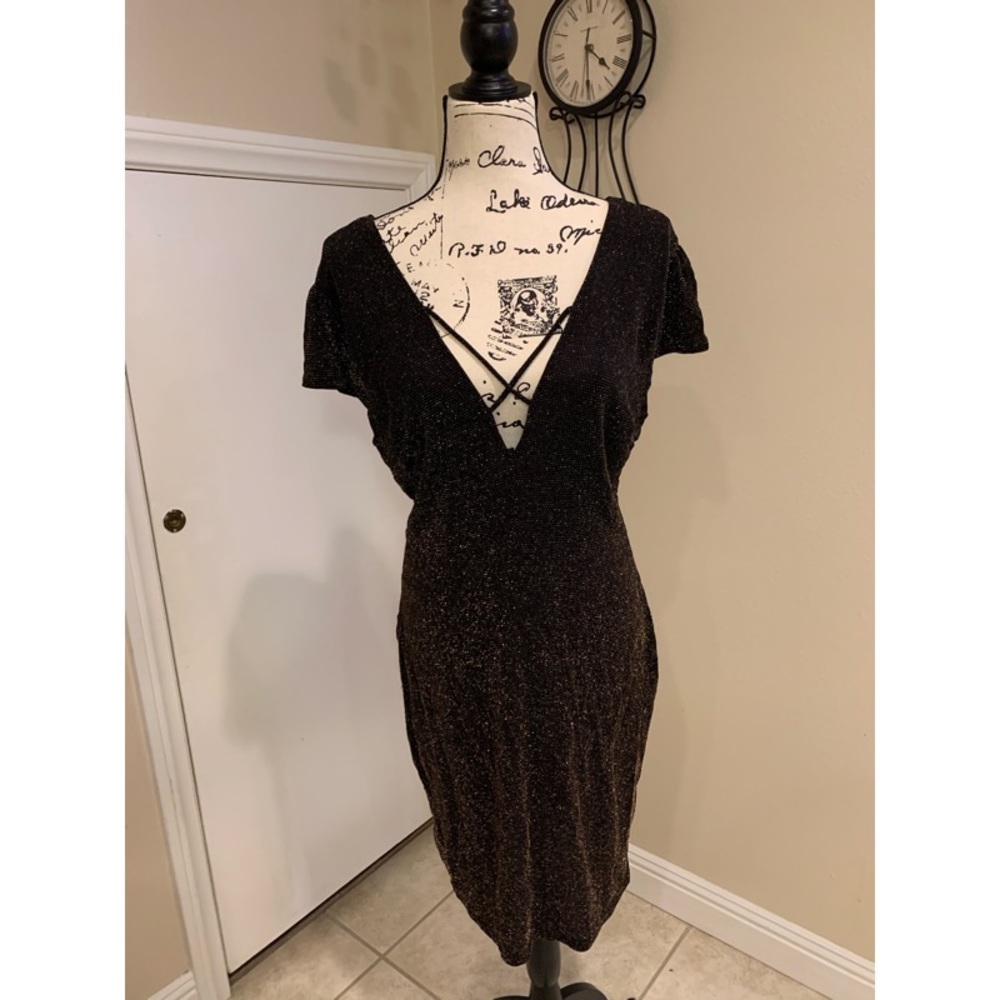 Sexy black and fold dress